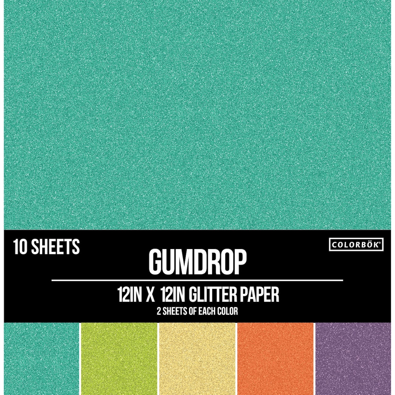 Colorbok&#xAE; Glitter Gumdrop 68lb. Designer Single-Sided Paper Pad, 12&#x22; x 12&#x22;
